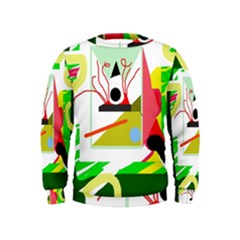 Green Abstract Artwork Kids  Sweatshirt