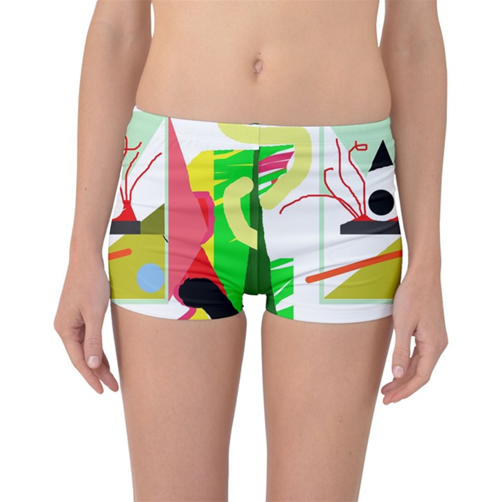 Green abstract artwork Boyleg Bikini Bottoms