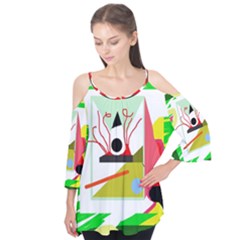 Green Abstract Artwork Flutter Tees