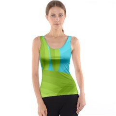 Green And Blue Landscape Tank Top