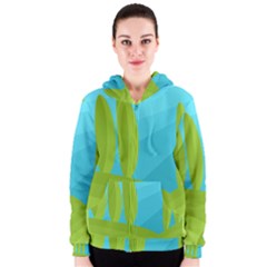 Green And Blue Landscape Women s Zipper Hoodie