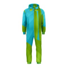 Green And Blue Landscape Hooded Jumpsuit (kids) by Valentinaart