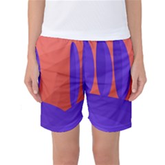 Purple And Orange Landscape Women s Basketball Shorts