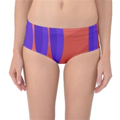 Purple And Orange Landscape Mid-waist Bikini Bottoms