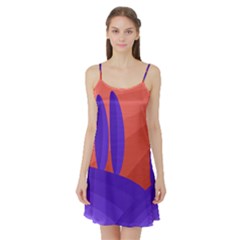 Purple And Orange Landscape Satin Night Slip