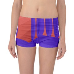 Purple And Orange Landscape Reversible Boyleg Bikini Bottoms