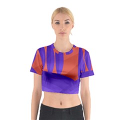 Purple And Orange Landscape Cotton Crop Top