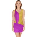 Yellow and magenta landscape Sleeveless Bodycon Dress View1