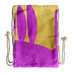 Yellow And Magenta Landscape Drawstring Bag (large)