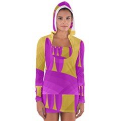 Yellow And Magenta Landscape Women s Long Sleeve Hooded T-shirt