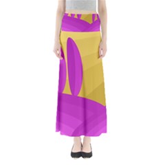 Yellow And Magenta Landscape Maxi Skirts