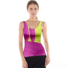 Yellow And Pink Landscape Tank Top