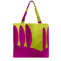 Yellow And Pink Landscape Zipper Grocery Tote Bag by Valentinaart