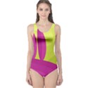 Yellow and pink landscape One Piece Swimsuit View1