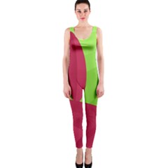 Green And Red Landscape Onepiece Catsuit