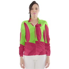 Green And Red Landscape Wind Breaker (women) by Valentinaart