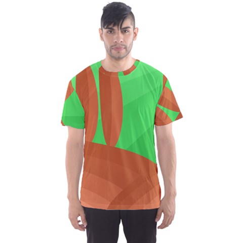 Green And Orange Landscape Men s Sport Mesh Tee by Valentinaart