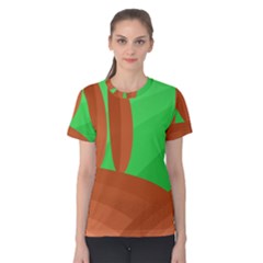 Green And Orange Landscape Women s Cotton Tee