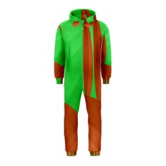 Green And Orange Landscape Hooded Jumpsuit (kids)