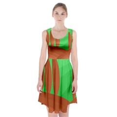 Green And Orange Landscape Racerback Midi Dress by Valentinaart