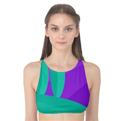 Purple And Green Landscape Tank Bikini Top by Valentinaart