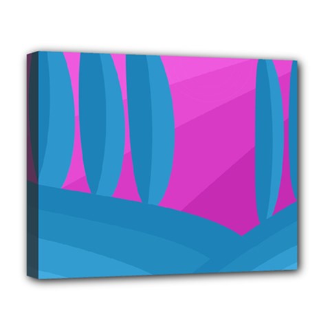 Pink And Blue Landscape Deluxe Canvas 20  X 16  