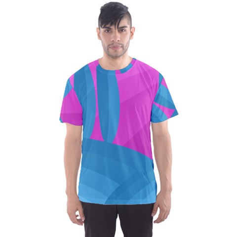 Pink And Blue Landscape Men s Sport Mesh Tee by Valentinaart