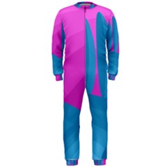 Pink And Blue Landscape Onepiece Jumpsuit (men)  by Valentinaart