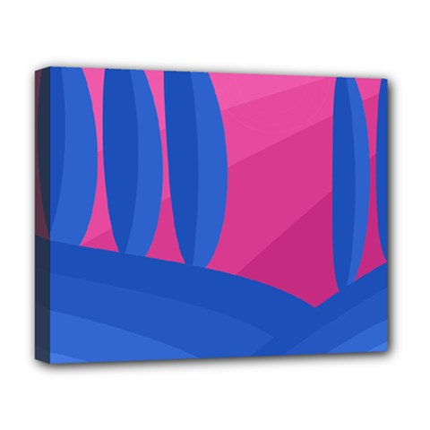 Magenta And Blue Landscape Deluxe Canvas 20  X 16   by Valentinaart