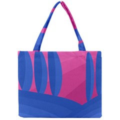 Magenta And Blue Landscape Mini Tote Bag by Valentinaart