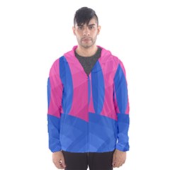 Magenta And Blue Landscape Hooded Wind Breaker (men)