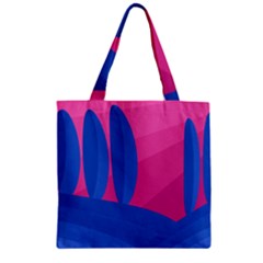 Magenta And Blue Landscape Zipper Grocery Tote Bag by Valentinaart