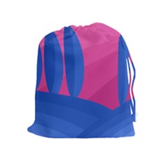 Magenta And Blue Landscape Drawstring Pouches (extra Large)