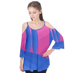 Magenta And Blue Landscape Flutter Tees