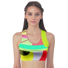 Colorful Abstraction By Moma Sports Bra by Valentinaart