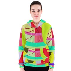 Colorful Abstraction By Moma Women s Zipper Hoodie