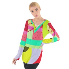 Colorful Abstraction By Moma Women s Tie Up Tee