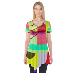 Colorful Abstraction By Moma Short Sleeve Tunic 