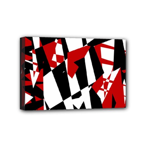 Red, Black And White Chaos Mini Canvas 6  X 4 