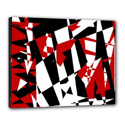 Red, Black And White Chaos Canvas 20  X 16 