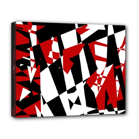 Red, Black And White Chaos Deluxe Canvas 20  X 16  