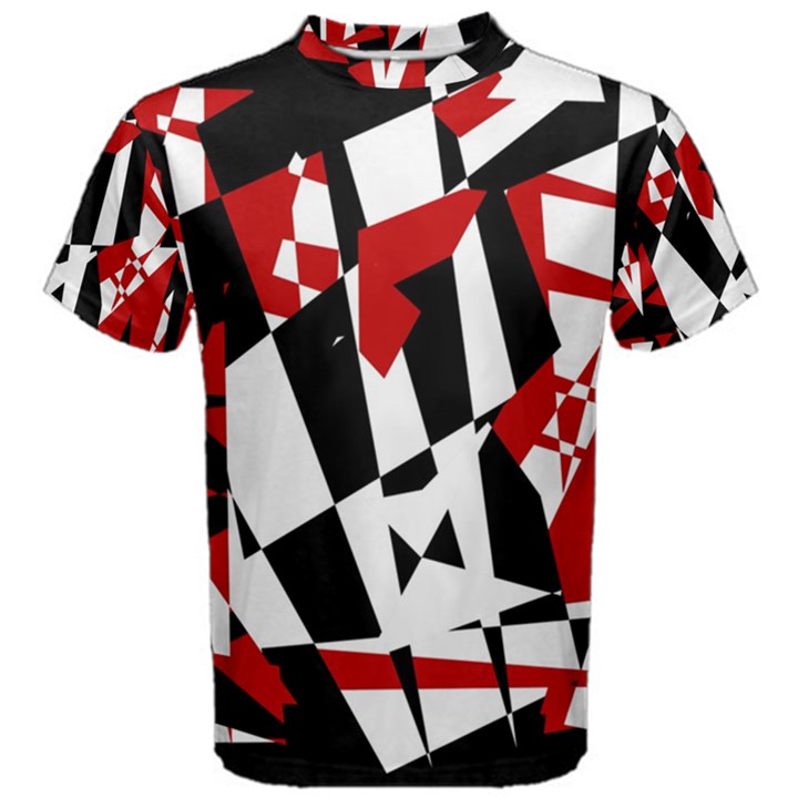 Red, black and white chaos Men s Cotton Tee