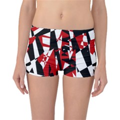 Red, Black And White Chaos Boyleg Bikini Bottoms