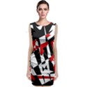 Red, black and white chaos Classic Sleeveless Midi Dress View1