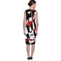 Red, black and white chaos Classic Sleeveless Midi Dress View2