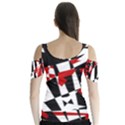 Red, black and white chaos Butterfly Sleeve Cutout Tee  View2