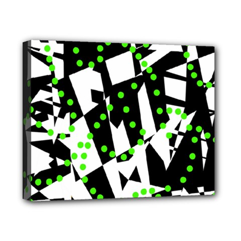 Black, White And Green Chaos Canvas 10  X 8 