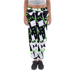 Black, White And Green Chaos Women s Jogger Sweatpants by Valentinaart