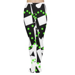 Black, White And Green Chaos Women s Tights