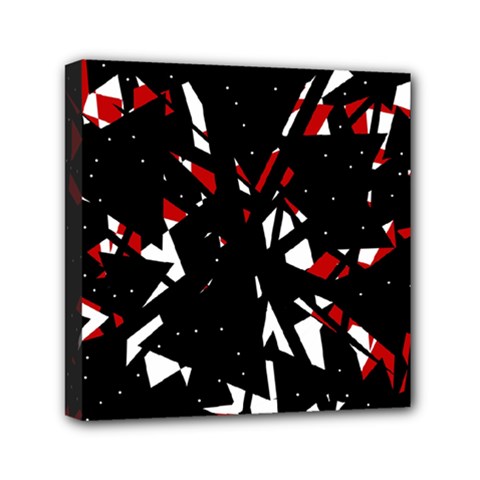 Black, Red And White Chaos Mini Canvas 6  X 6 